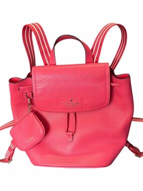 Kate spade Rosie medium flap backpack pebbled leather in pink peppe